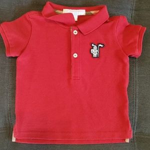 Burberry polo for baby size 9 months red